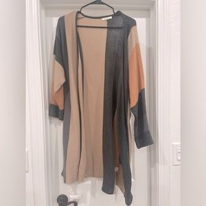 Grey, tan, and rust cardigan fromVici Dolls size small/medium